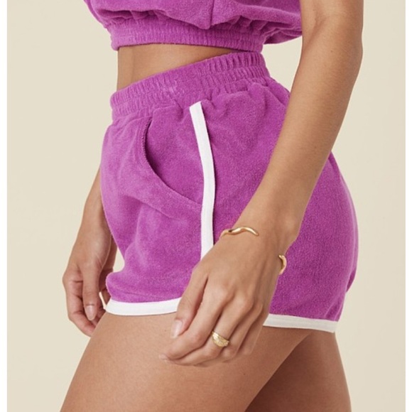 SPELL Miami Organic Cotton Terry Shorts Mauve Size Small - Picture 3 of 10